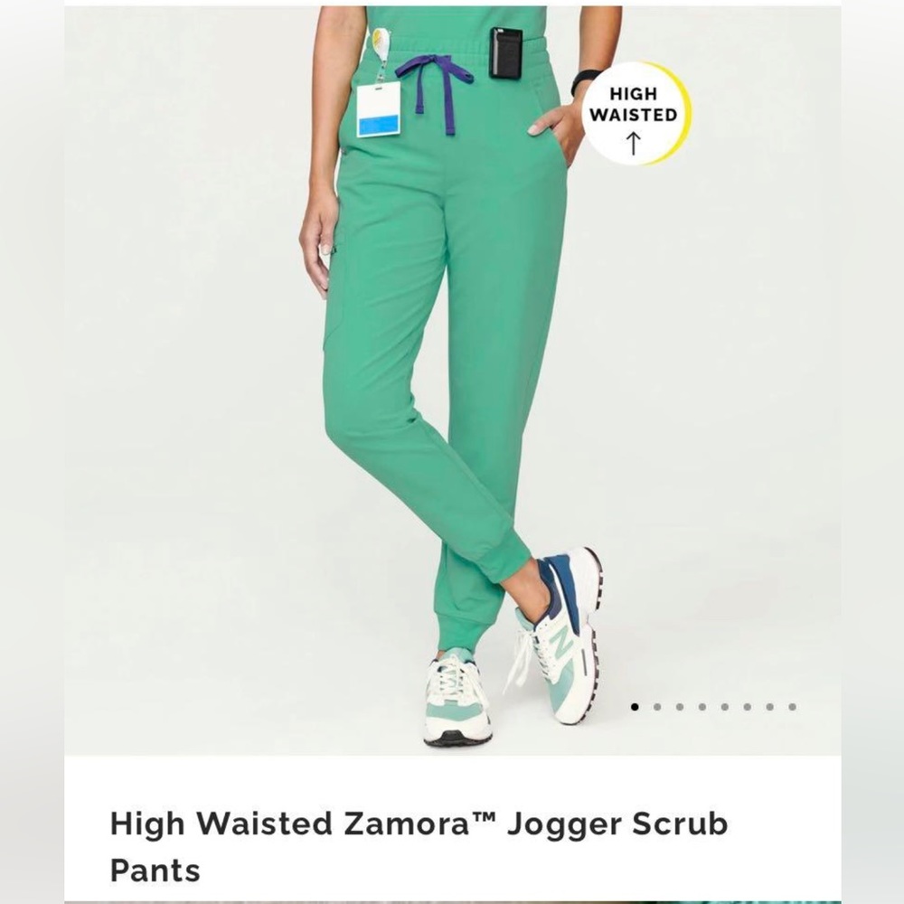 Figs Zamora High Waisted Joggers Surgical Green Small Petite